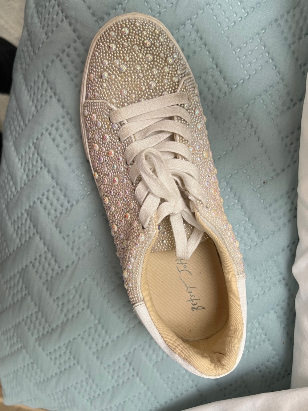 Betsy Johnson Pearled Sneakers